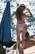 JENNIFER LOPEZ in a Pink Swimsuit in Positano 08/12/2023