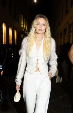 GIGI HADID Arrives at Guest in Residence Dinner with Luisaviaroma at Eestaurant Il Bareto in Milan 09/21/2023