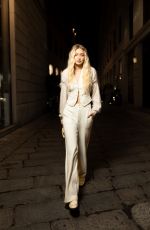 GIGI HADID Arrives at Guest in Residence Dinner with Luisaviaroma at Eestaurant Il Bareto in Milan 09/21/2023