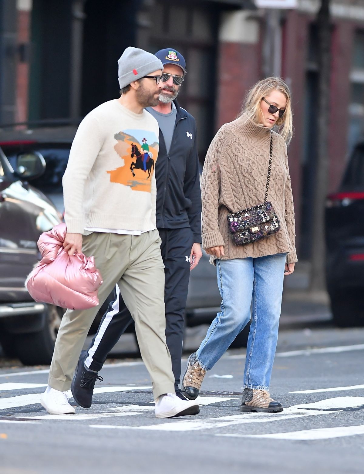 Blake Lively Ryan Reynolds And Hugh Jackman Out In New York 10122023 Hawtcelebs 