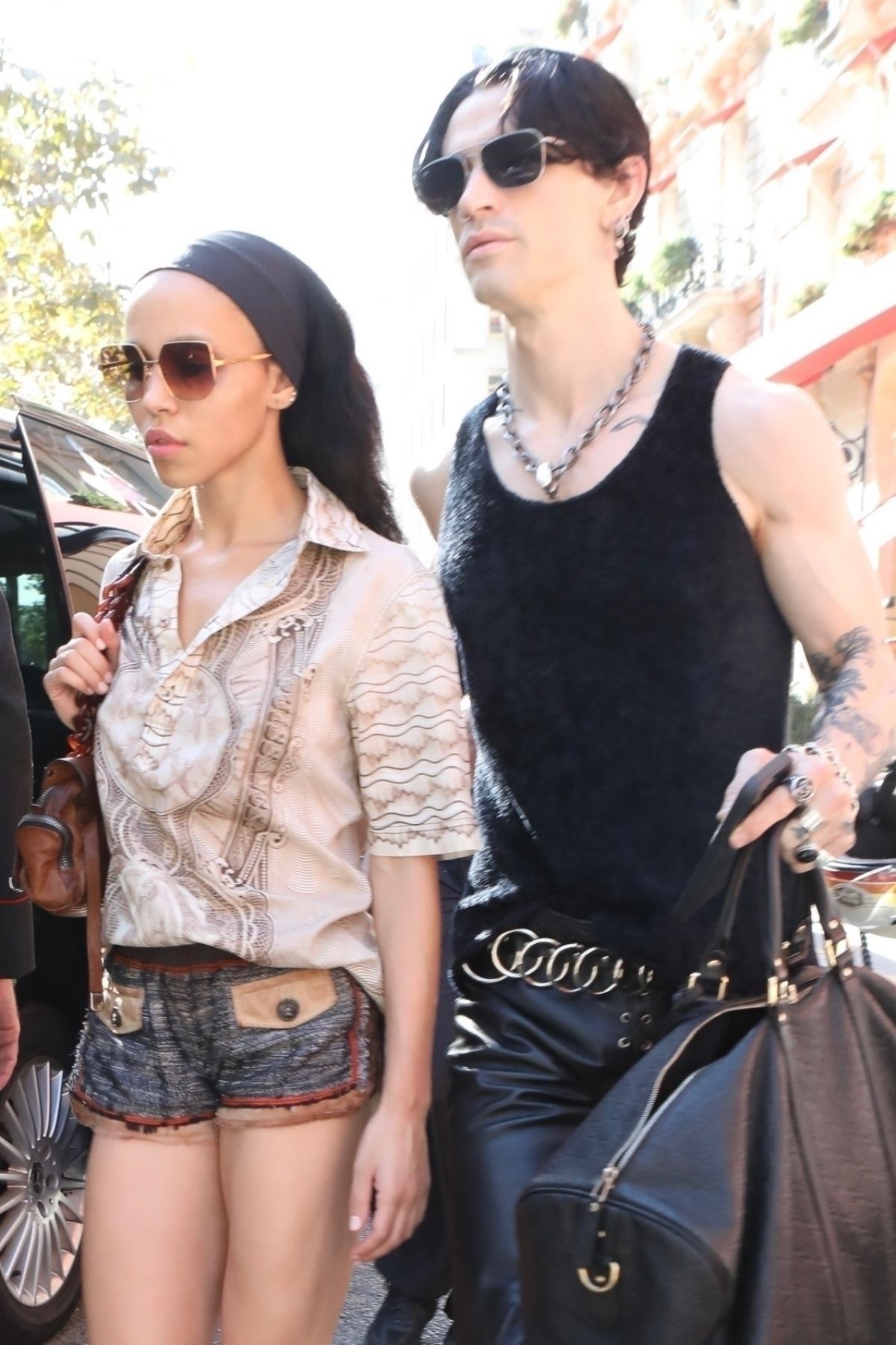 FKA TWIGS and Jordan Hemingway Out for Lunch in Paris 10/02/2023 ...