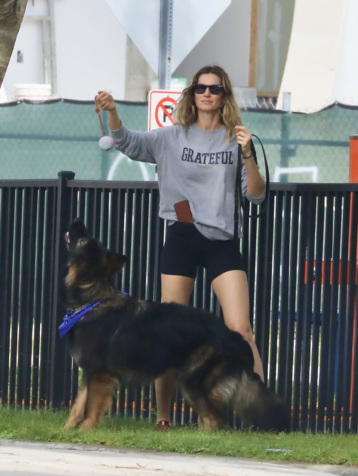 GISELE BUNDCHEN Heading to a Park with Her Dog in Miami 11/04/2023 ...