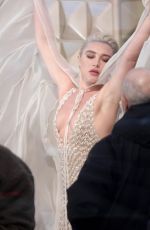 FLORENCE PUGH on the Set of a Valentino Photoshoot in Rome 01/27/2024