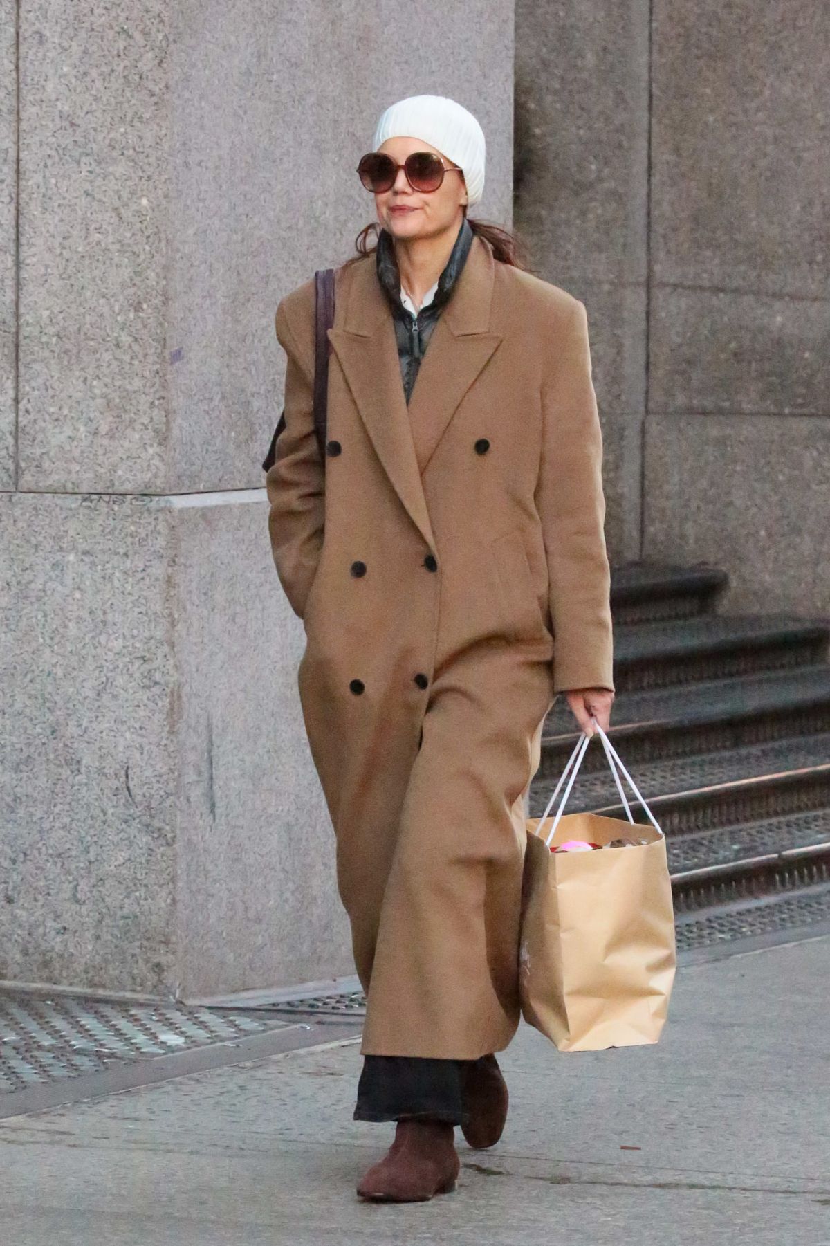 Katie Holmes, 45, looks stony-faced in chilly NYC after ex