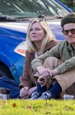 KIRSTEN DUNST and Jesse Plemons Watching Their Sons Play Soccer in Los Angeles 01/16/2024