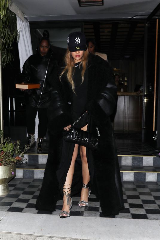 RIHANNA Leaes The Bird Streets Club in West Hollywood 01/16/2024