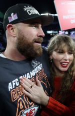 TAYLOR SWIFT and Travis Kelce atKansas City Chiefs v Baltimore Ravens AFC Championship Game in Baltimore 01/28/2024