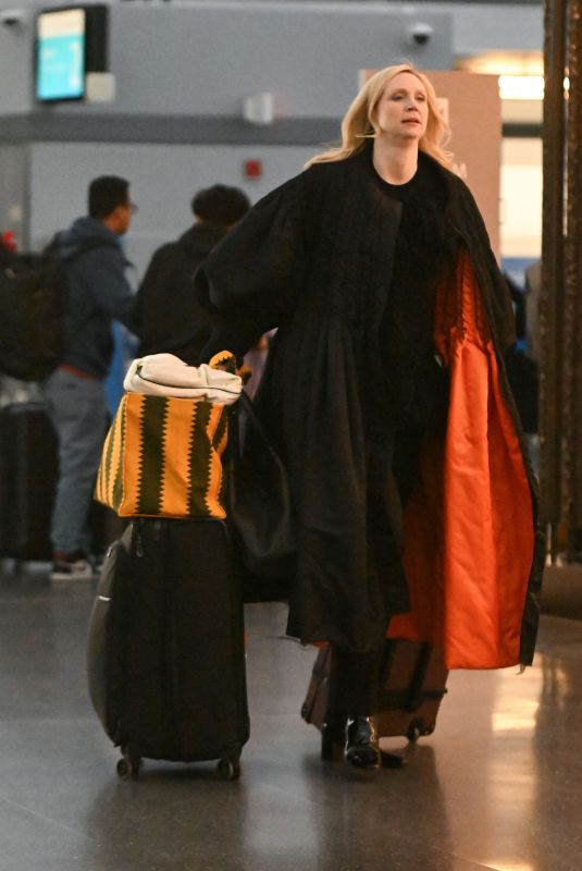 GWENDOLINE CHRISTIE Arrives at JFK Airport in New York 02/16/2024