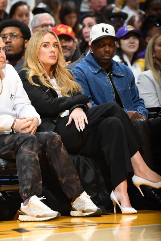 ADELE and Rich Paul at LA Lakers Playoffs Game in Los Angeles 04/27/2024