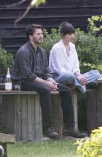 DAKOTA JOHNSON and Chris Evans on the Set of The Materialists in New York 05/22/2024