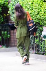 IRINA SHAYK in Emerald Green Out in New York 05/23/2024
