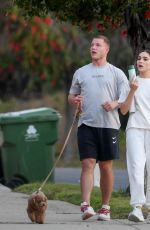 OLIVIA CULPO and Christian McCaffrey Out with Their Dog in Los Angeles 05/08/2024