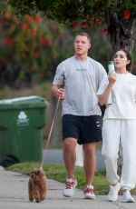 OLIVIA CULPO and Christian McCaffrey Out with Their Dog in Los Angeles 05/08/2024