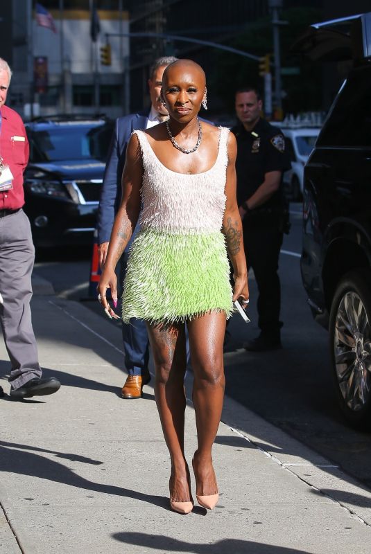 CYNTHIA ERIVO Arrives at Late Show with Stephen Colbert in New York 06/19/2024