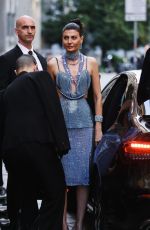GIOVANNA BATTAGLIA Arrives for Inauguration of Swarovski Masters of Light from Vienna to Milan Exhibition at Palazzo Citterio 06/16/2024