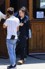 LILY JAMES Takes a Lunch Break on the Set of Swiped in Los Angeles 06/14/2024