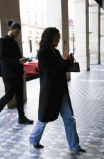 LORI HARVEY Arrives at Costes Restaurant in Paris 06/15/2024