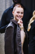 MADELAINE PETSCH Arrives for Inauguration of Swarovski Masters of Light from Vienna to Milan Exhibition at Palazzo Citterio 06/16/2024