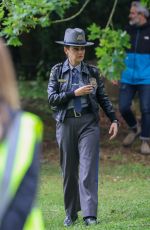 MILA KUNIS at a Police Officer Filming Knives Out Movie in Epping 06/12/2024