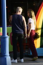 OLIVIA WILDE Out with a Mystery Guy in line at Hamburger Mary