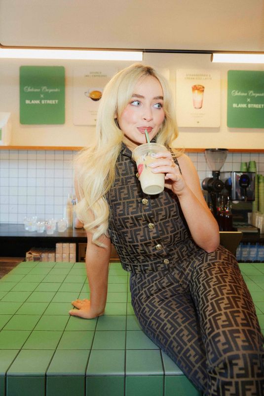 SABRINA CARPENTER at a Surprise Photoshoot at Blank Street Coffee in London, June 2024