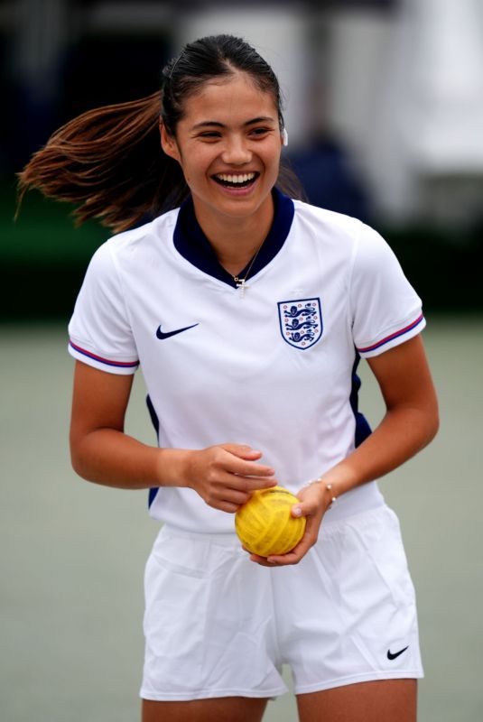EMMA RADUCANU at a Practice Session for Wimbledon 2024 in London 06/30/2024